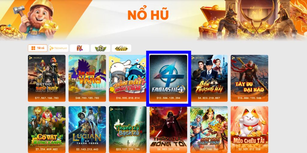 Nổ hũ Fantastic 4 thu hút hơn 14 nghìn lượt chơi mỗi ngày